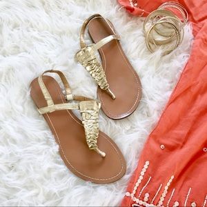 Gold Thong Sandals